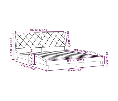 Gulta Bez Matrača, Tumši Brūns, 180X200 Cm, Audums Vidaxl