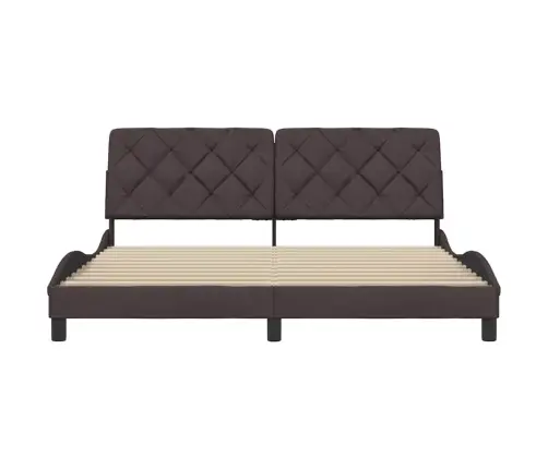 Gulta Bez Matrača, Tumši Brūns, 180X200 Cm, Audums Vidaxl