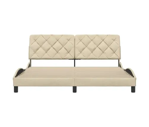 Gulta Bez Matrača, Krēmkrāsas, 180X200 Cm, Audums Vidaxl