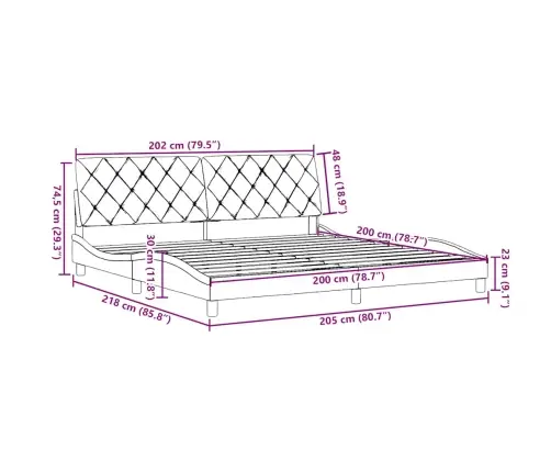 Gulta Bez Matrača, Gaiši Pelēks, 200X200 Cm, Audums Vidaxl