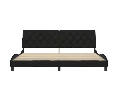 Gulta Bez Matrača, Melns, 200X200 Cm, Audums Vidaxl