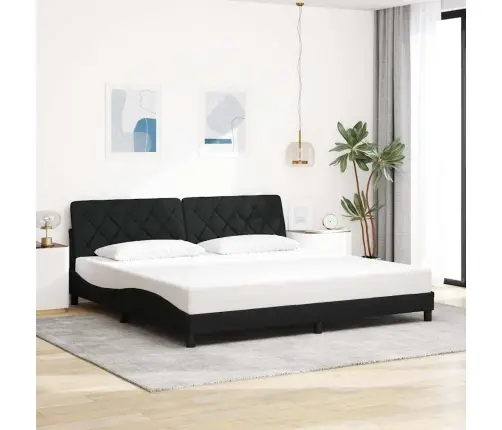 Gulta Bez Matrača, Melns, 200X200 Cm, Audums Vidaxl