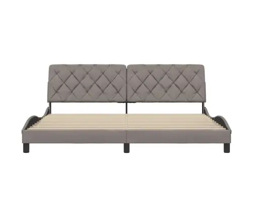 Gulta Bez Matrača, Pelēkbrūns, 200X200 Cm, Audums Vidaxl