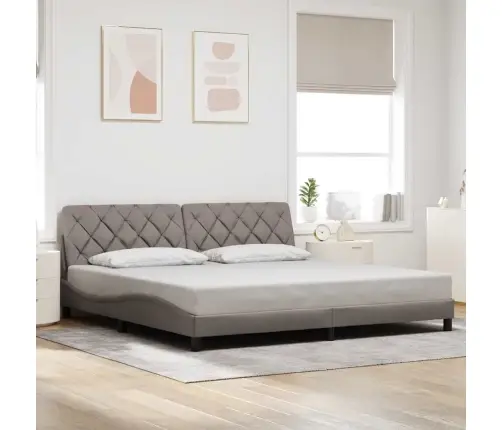 Gulta Bez Matrača, Pelēkbrūns, 200X200 Cm, Audums Vidaxl