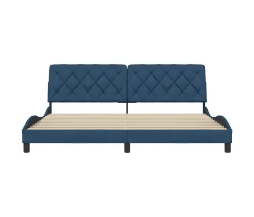 Gulta Bez Matrača, Zils, 200X200 Cm, Audums Vidaxl