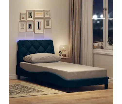 Voodiraam Led-Iga Ilma Madratsita , Sinine, 80X200cm Kangas