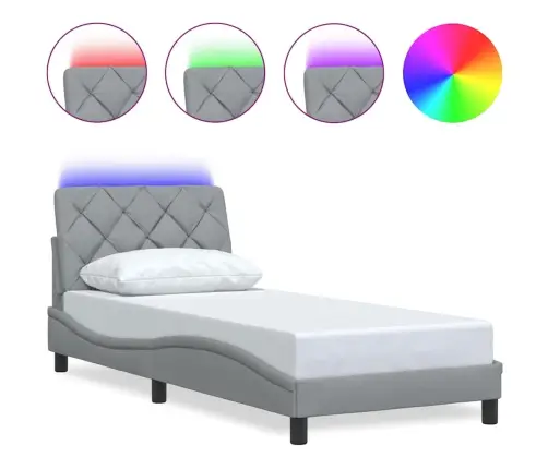 Lovos Rėmas Su Led Be Čiužinio, Šviesiai Pilkas, 90X190 Cm