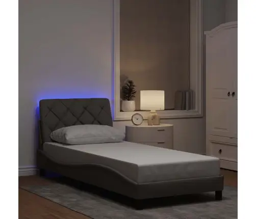 Lovos Rėmas Su Led Be Čiužinio, Taupe, 90X200 cm Audinys