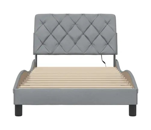 Voodiraam Led-Iga Ilma Madratsita, Helehall, 100X200 cm Kangas