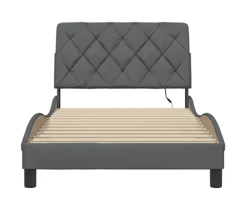 Gultas Rāmis Ar Led Bez Matrača, Tumši Pelēks, 100X200 Cm Vidaxl