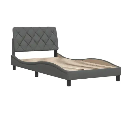 Gultas Rāmis Ar Led Bez Matrača, Tumši Pelēks, 100X200 Cm Vidaxl