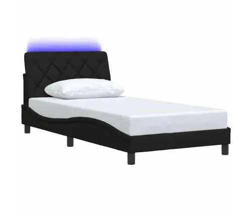 Lovos Rėmas Su Led Be Čiužinio, Juodos Spalvos, 100X200 Cm