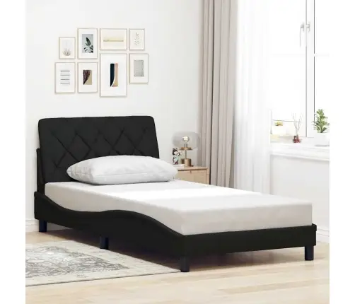 Lovos Rėmas Su Led Be Čiužinio, Juodos Spalvos, 100X200 Cm