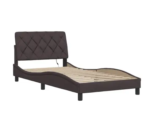 Voodiraam Led-Iga Ilma Madratsita Tumepruun 100X200 Cm Kangas