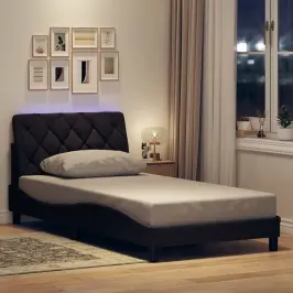 Voodiraam Led-Iga Ilma Madratsita Tumepruun 100X200 Cm Kangas