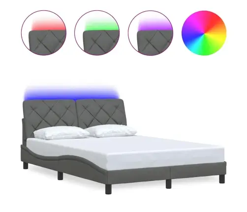 Lovos Rėmas Su Led Be Čiužinio, Tamsiai Pilkas, 120X200 Cm
