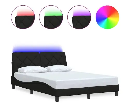 Lovos Rėmas Su Led Be Čiužinio, Juodos Spalvos, 120X200 Cm