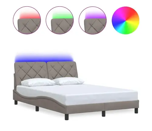 Voodiraam Led-Iga Ilma Madratsita Taupe 120X200 Cm Kangas