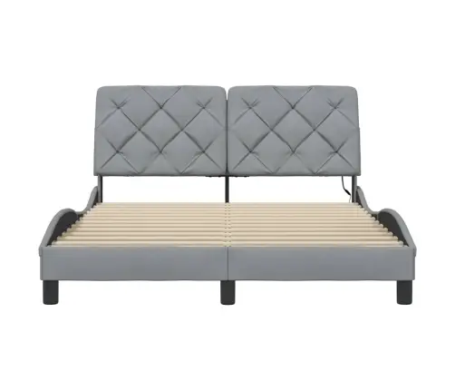 Gultas Rāmis Ar Led Bez Matrača, Gaiši Pelēks, 140X190 Cm Vidaxl