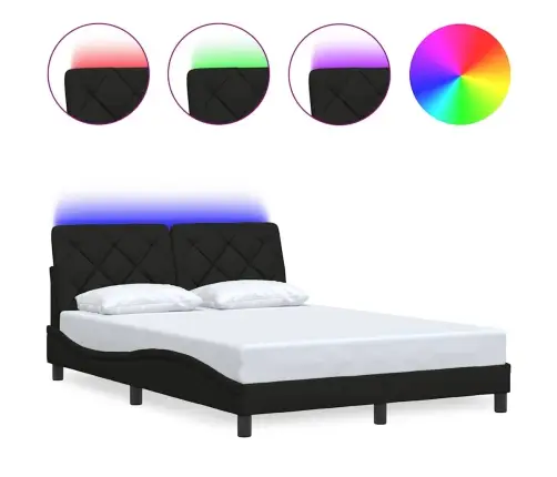 Voodiraam Led-Iga Ilma Madratsita, Must, 140X190 cm Kangas