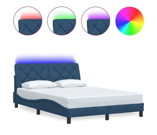 Voodiraam Led-Iga Ilma Madratsita, Sinine, 140X200 cm Kangas