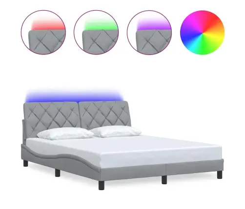 Lovos Rėmas Su Led Be Čiužinio, Šviesiai Pilkas, 160X200 Cm