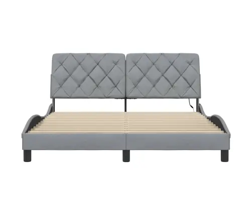 Lovos Rėmas Su Led Be Čiužinio, Šviesiai Pilkas, 160X200 Cm