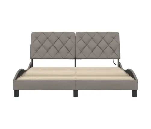 Voodiraam Led-Iga Ilma Madratsita, Pruunikashall, 160X200cm Kangas