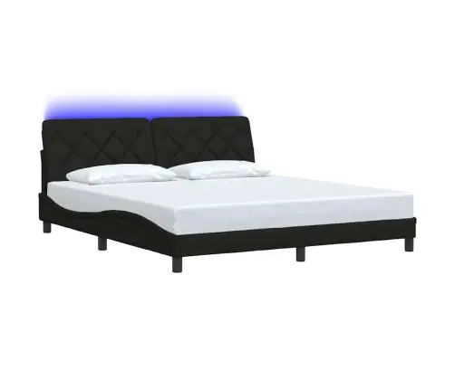 Lovos Rėmas Su Led Be Čiužinio, Juodos Spalvos, 180X200 Cm