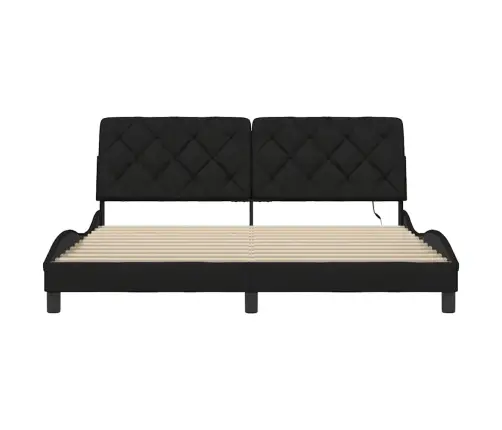 Lovos Rėmas Su Led Be Čiužinio, Juodos Spalvos, 180X200 Cm