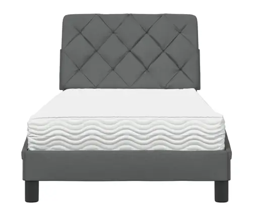 Gultas Rāmis Ar Matraci, Tumši Pelēks, 80X200 Cm, Audums Vidaxl