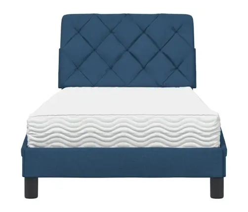 Gultas Rāmis Ar Matraci, Zils, 80X200 Cm, Audums Vidaxl