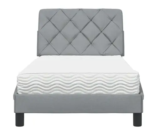 Voodi Koos Madratsiga, Helehall, 90 X 190 cm Kangas