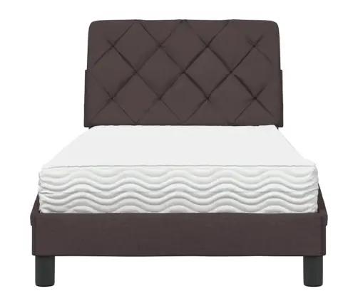 Lova Su Čiužiniu, Tamsiai Rudos Spalvos, 90X190cm Audinys