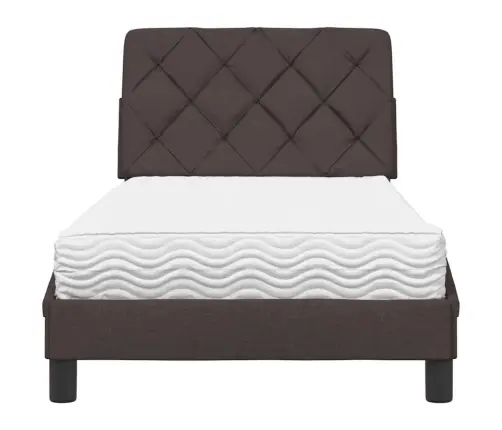 Lova Su Čiužiniu, Tamsiai Rudos Spalvos, 90X200cm Audinys