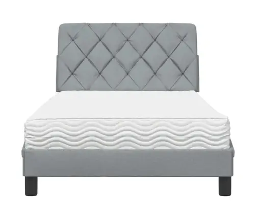 Gultas Rāmis Ar Matraci, Gaiši Pelēks Audums, 100X200 Cm Vidaxl