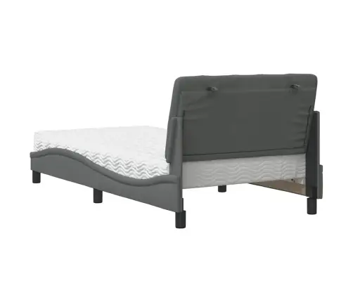 Gultas Rāmis Ar Matraci, Tumši Pelēks Audums, 100X200 Cm Vidaxl