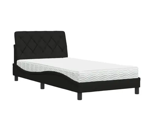 Gultas Rāmis Ar Matraci, Melns Audums, 100X200 Cm Vidaxl