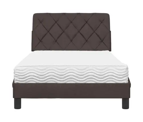 Voodi Koos Madratsiga, Tumepruun, 100 X 200 cm Kangas