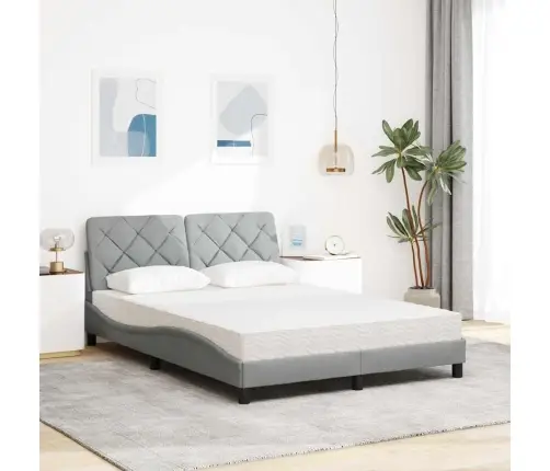 Voodi Madratsiga, Helehall, 120X200 cm Kangas