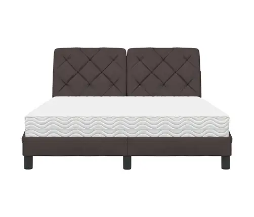 Gulta Ar Matraci, Tumši Brūna, 120X200 Cm, Audums Vidaxl