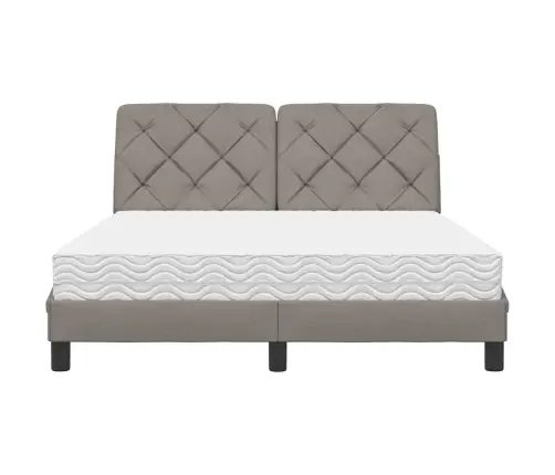 Gulta Ar Matraci, Pelēkbrūns, 120X200 Cm, Audums Vidaxl