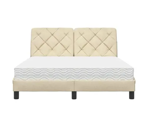 Lova Su Čiužiniu, Kreminės Spalvos, 120X200cm Audinys