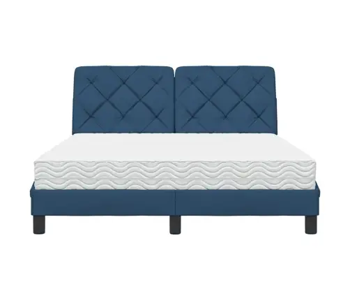 Gulta Ar Matraci, Zils, 120X200 Cm, Audums Vidaxl