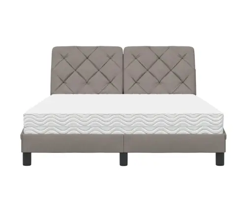 Gulta Ar Matraci, Pelēkbrūns Audums, 140X190 Cm Vidaxl