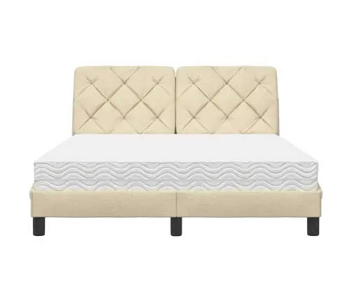 Voodi Madratsiga, Kreemjas, 140X190 cm Kangas