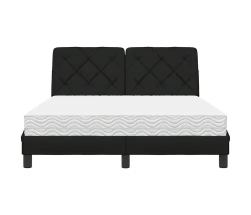 Lova Su Čiužiniu, Juodos Spalvos, 140X200cm Audinys