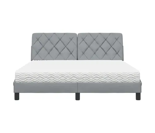 Gulta Ar Matraci, Gaiši Pelēks, 160X200 Cm, Audums Vidaxl