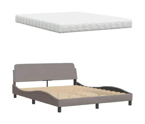 Voodi Madratsiga, Pruunikashall, 160X200 cm Kangas