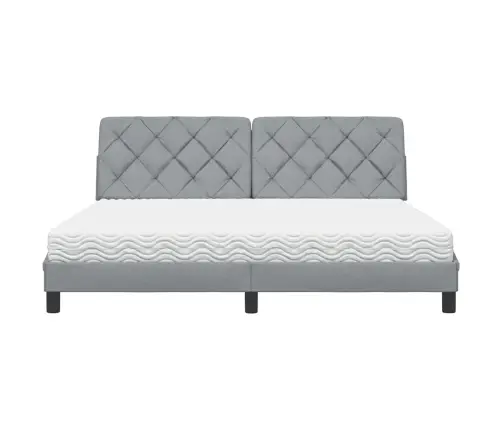 Gulta Ar Matraci, Gaiši Pelēks, 180X200 Cm, Audums Vidaxl